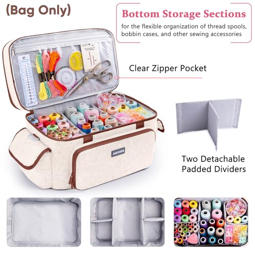 AMOIGEE Large 15" Double-Layer Sewing Organizer Bag - Image 6