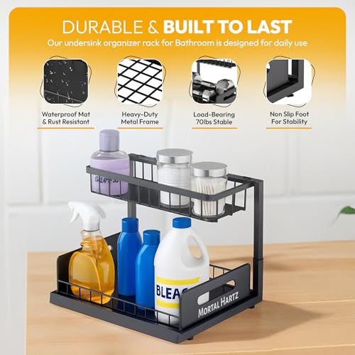 MORTALHARTS Under Sink Organizer – 1 Pack 2-Tier Sli | All Products - Image 6