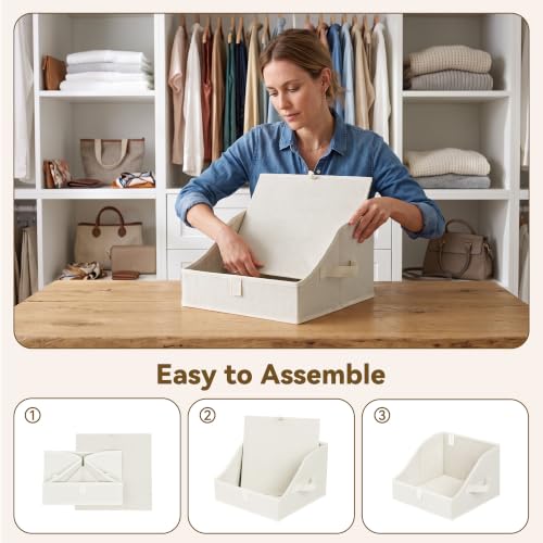 GRANNY SAYS Trapezoid Closet Storage Bins, Small, Beige, 3-Pack - Image 8