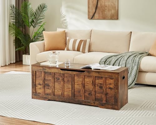 51.2"Storage Chest Extra Large,Wooden storage bench(Rustic Brown) - Image 5
