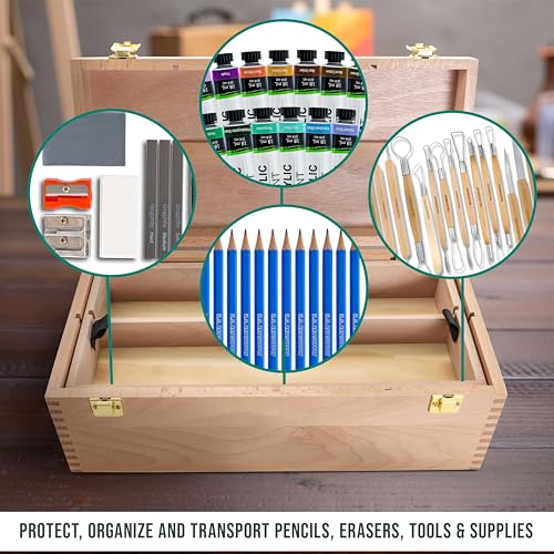 U.S. Art Supply Multi-Function Artist Supply Box with Locking - Image 7