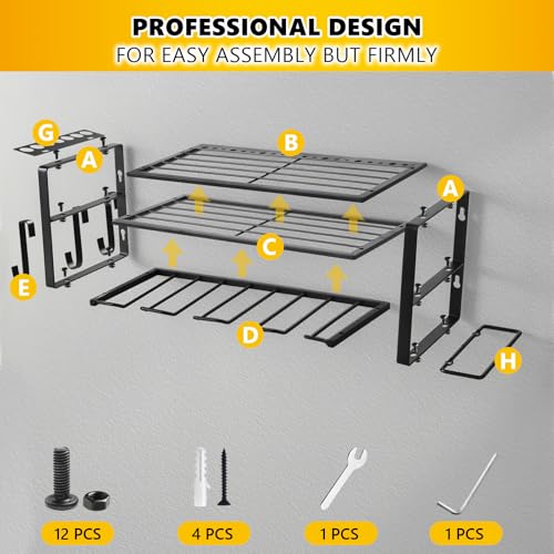 Wall Mount Power Tool Organizer, 3 Layers Garage Wall - Image 5