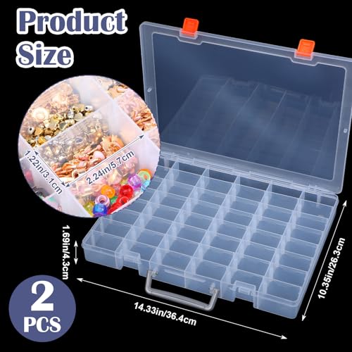 2 Pcs Large 48 Grids Clear PP Plastic Organizer Box | All Products - Image 3