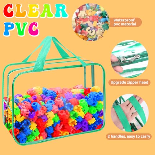 8 Packs 8 Colors Toy Storage Bags, Reusable Clear PVC - Image 5