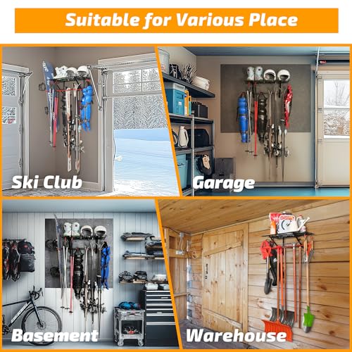 Wall-Mounted Ski and Snowboard Storage Rack, 1-Pack - Image 5