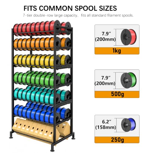 3D Printer Filament Storage Rack, 7-Tier Double-Row, 126 Spools - Image 5