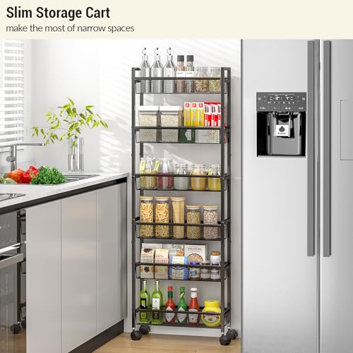 ThreeHio 6 Tier Slim Storage Cart, Narrow Cart with | All Products - Image 4