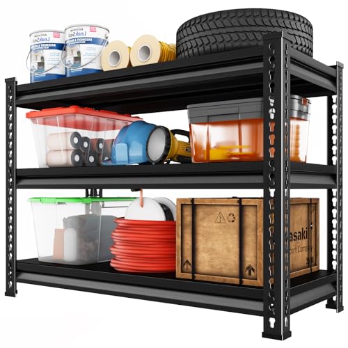 Metal Garage Shelving Units - 40" W x 16" D x 36" H Black - Image 2