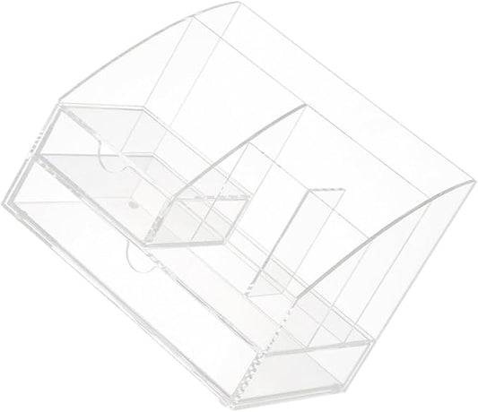 PRETYZOOM Office Desktop Organizer Acrylic Storage Box Multi-layer Drawer Stationery Makeup Organizer