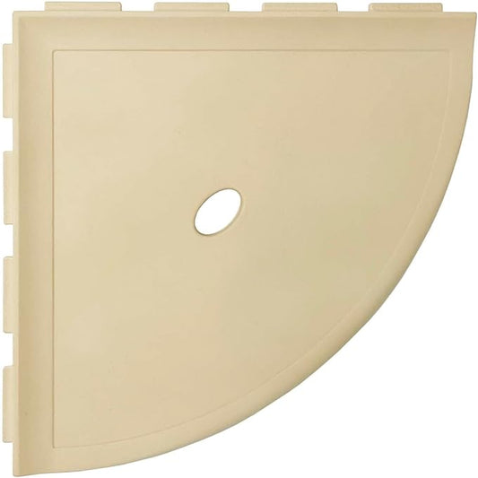Questech 10" Corner Shower Shelf - Lugged for New Construction, Shower Organizer for Tiled Walls, Corner Caddy Soap Dish Bathroom Storage, Metro Lugged, Sand Matte