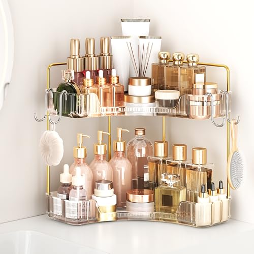 Corner Bathroom Counter Organizer 2 Tier Bathroom Organizers - Image 2