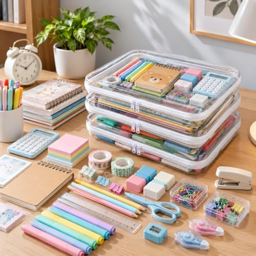 Clear Hard Shell Zipper Case,Board Game Storage 3 Pcs Extra Large - Image 3