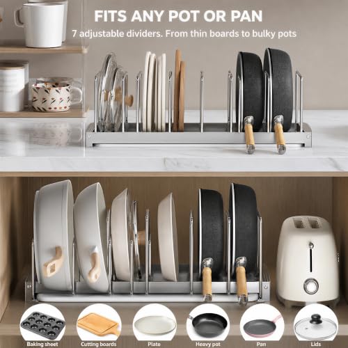 JOWBOOW Pots and Pans Organizer with Drip Tray, 1 Pack - Image 7