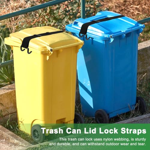 2 Pack Trash Can Lid Lock Strap for Raccoons & Animals, Non-Slip - Image 7