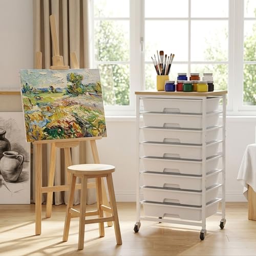 Rolling Storage Cart 8 Drawers Utility Organizer with Wheels - Image 8