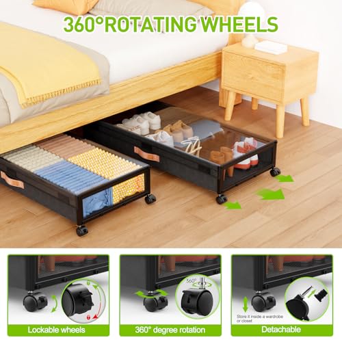 Under Bed Storage with Wheels,2-Pack Under Bed Storage - Image 6