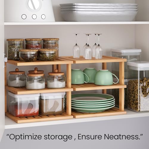 2 Pack Bamboo Corner Shelf,3 Tier Kitchen Cabinet - Image 6