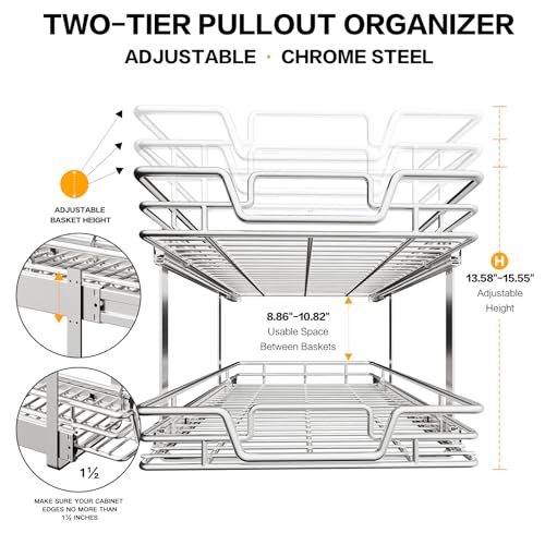 2-Tier Kitchen Cabinet,Pull Out Cabinet Organizer - Image 6