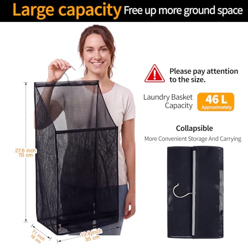 Hanging Collapsible Breathable Mesh laundry bags,Fast - Image 3