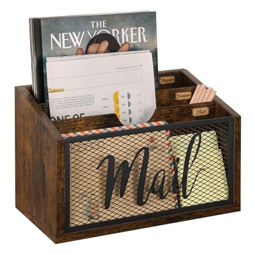 YINMIT Mail Organizer Countertop, 3-Slot Mail Holder for Desk - Image 2