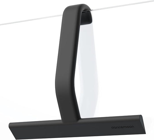 dancemoon JustHang Shower Squeegee for Glass Doors, All-in-One Piece Silicone Squeegee with Built-in Hook for Bathroom, Window, Mirror, Tile Wall, Car, Streak-Free Bathroom Cleaner Tool,10 Inch Black