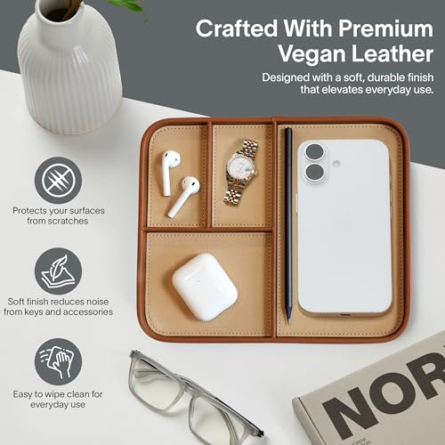 Nordik Leather Valet Tray - Medium EDC Tray - Sand B | All Products - Image 4