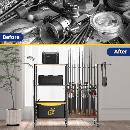 Fishing Rod Holders for Garage, Fishing Gear Tackle Cart - Image 5