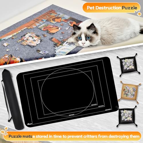 Pohxev Jigsaw Puzzle Mat Roll Up, Portable Saver Pad 43” x - Image 6
