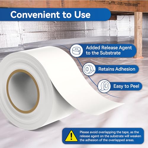 Vapor Barrier Tape, 9 Mil 3.6"x180', 3 Roll - Image 5