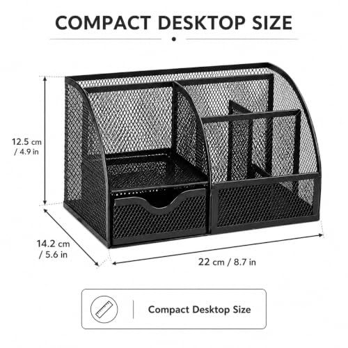 Exerz Desk Organizer 7 Compartment Pencil Holder Office Tidy - Image 3