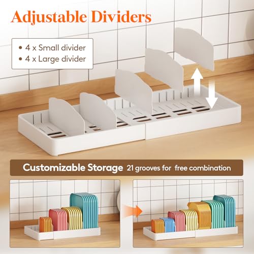 Lifewit Kitchen Cabinet Organizer for Food Contanier Lid with 9 - Image 5