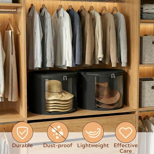 2 Pack Large Clear Hat Storage Boxes, Hold up to 7-9 Hats - Image 7