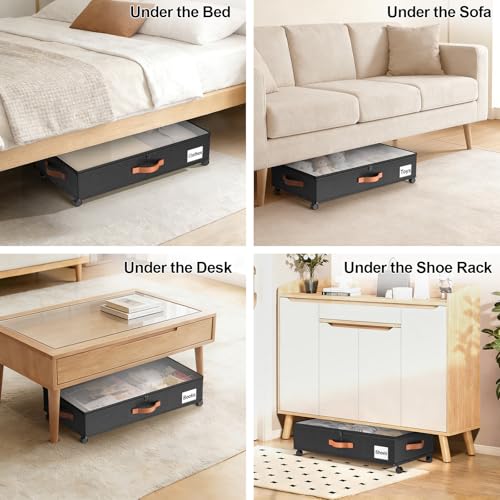 Under Bed Storage Containers with Wheels Large Underbed Shoes - Image 8