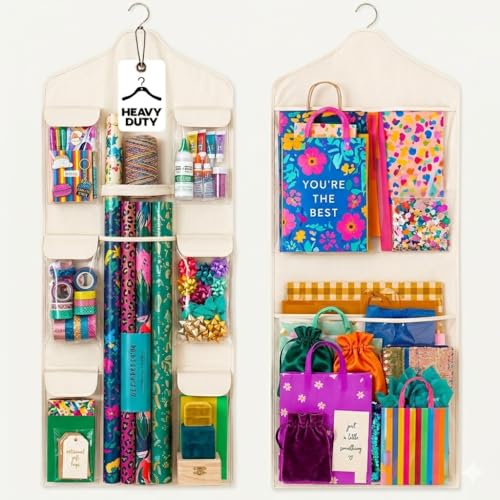 Wrapping Paper Organizer Storage – Double-Sided Hanging - Image 2