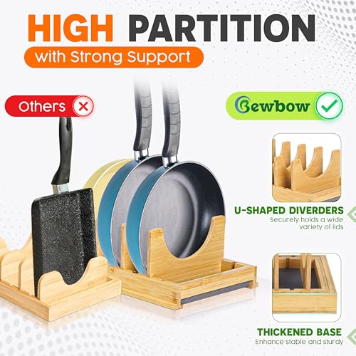 [Adjustable] Bamboo Pots and Pans Organizer Under Ca | All Products - Image 7