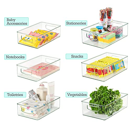 Heyuzb Set of 8 Clear Fridge Organizer Bins, Stackable - Image 6
