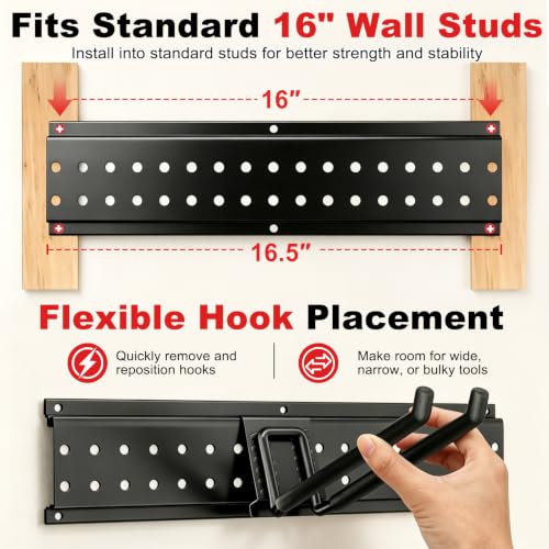 Garage Tool Organizer Wall Mount 49.5 inches with 10 - Image 7