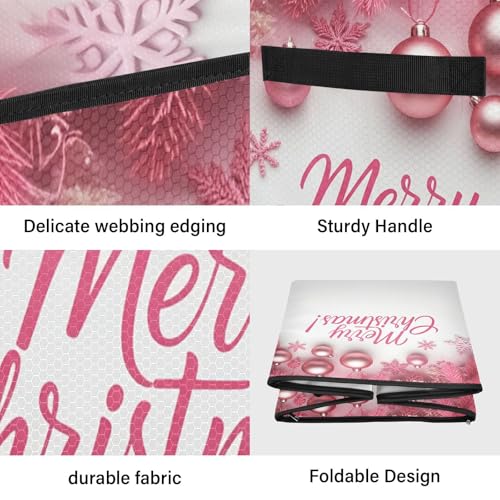 Merry Christmas Pink Christmas Ornament Storage Box - Image 5