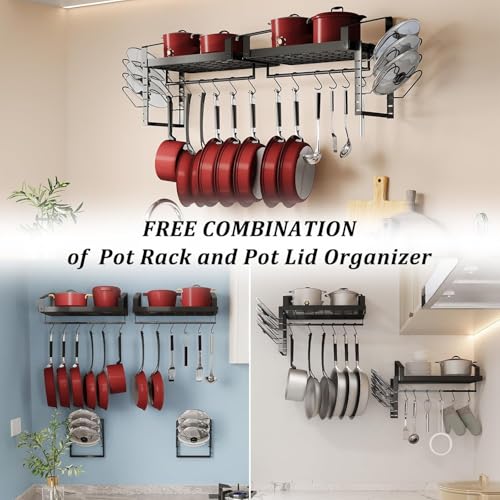 X-cosrack Pot Racks Wall Mounted Set of 2,with Towel | All Products - Image 3