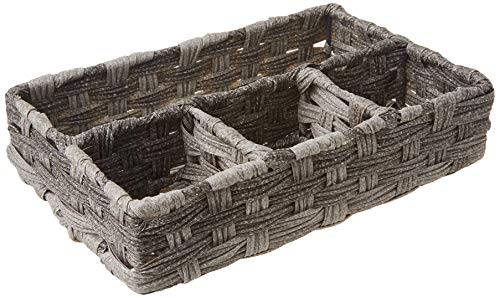 Whitmor 4-Compartment Woven Storage Basket with Dividers, Divided - Image 2