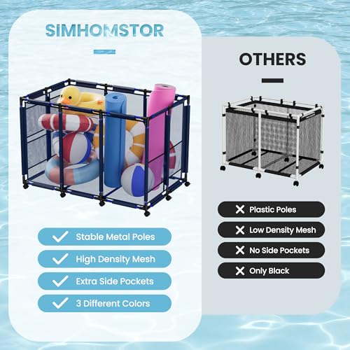 Extra Large Pool Storage Bin, Metal Rolling Float Swimming - Image 8