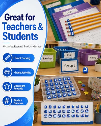Numbered Pencil Toppers,Reusable Classroom Pencil - Image 4
