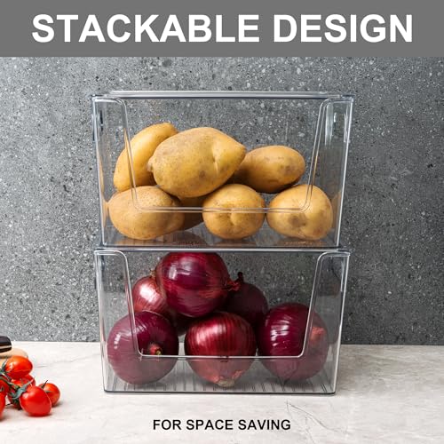 2 Pack Large Stackable Storage Bins, Plastic Container - Image 5