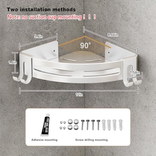 VOLPONE Corner Shower Caddy with Razor Holder Adhesi | All Products - Image 6