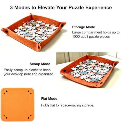 8 Pack Felt Puzzle Sorting Trays with 16 Puzzle Saver - Image 8