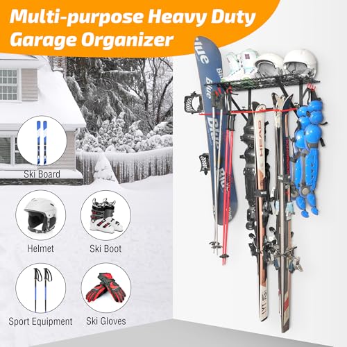 Wall-Mounted Ski and Snowboard Storage Rack, 1-Pack - Image 3