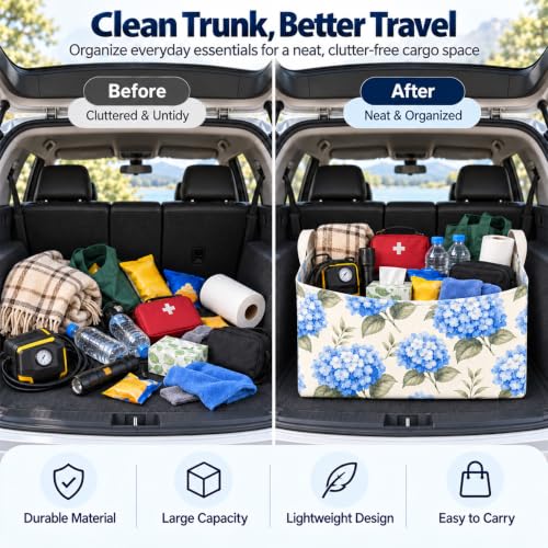 Hydrangea Car Trunk Organizer, Foldable Auto Storage - Image 6