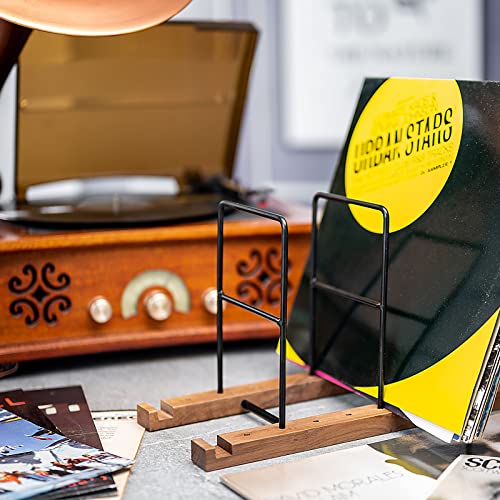 Thsaot Vinyl Record Storage Holder - Solid Black Walnut - Image 6