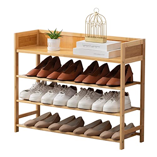 latifolia Shoe Rack, 4-Tier Bamboo Shoe Rack (Nature, 31.40''L) - Image 2