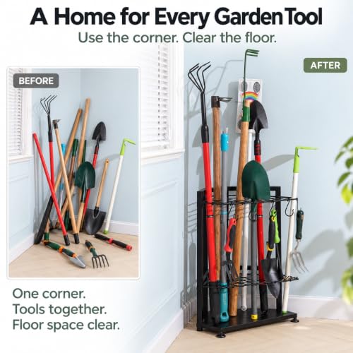 YueTong Corner Garden Tool Organizer, Freestanding Rack - Image 4